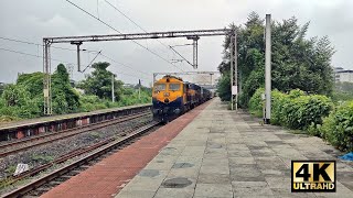 [4K | ULTRA HD]  KZJ WDG4D \u0026 WDG4 Pulls Failed ABR WDM3A \u0026 Madgaon - Bandra AC Ganpati Special.