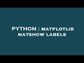 PYTHON : matplotlib matshow labels