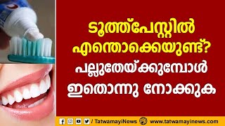 ടൂത്ത് പേസ്റ്റിൽ  എന്തൊക്കെയുണ്ട്?? പല്ലുതേയ്ക്കുമ്പോൾ ഇതൊന്നു നോക്കുക... | Tooth Paste