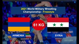 Syria vs Armenia (O. Alkhalidi vs H. Manukyan) - World Military Wrestling Championship 2021 - 61 kg