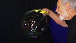 Blowing a triple bubble (with laminar air flow device.)