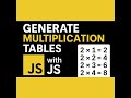 08a JavaScript Nested Loops | Generate Multiplication Tables Dynamically