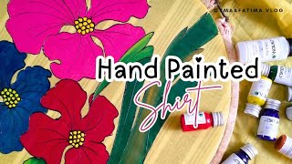 Hand Painted Cotton Shirt | Marie's Dope Dyed Fiber Colours | Fabric Painting | Cyma\u0026Fatima Vlog