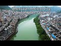 Aerial China:Zhenyuan Ancient City, Qiandongnan, Guizhou貴州黔東南鎮遠古城