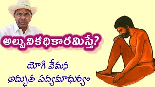 అల్పునికధికారమిస్తే?యోగి వేమన ద్భుత పద్యమాధుర్యం