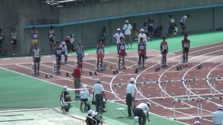 2016.07.28 福岡県中学陸上 低学年男子100ｍH決勝