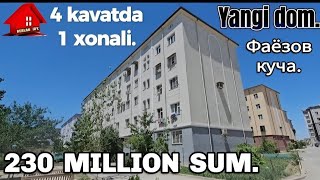 Урганч шахар марказида янги дом. 4 каватда 1 хонали квартира 230 млн. Мулжал : Олимпия Стадион.