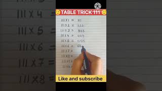 111 Times Table Trick #tables #trending #shorts