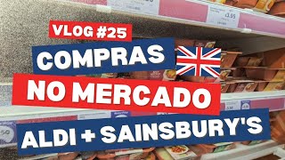 Quanto gastamos comprando no Aldi e no Sainsbury's no UK | VLOG #25 |