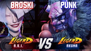 SF6 ▰ BROSKI (A.K.I.) vs PUNK (Akuma) ▰ High Level Gameplay