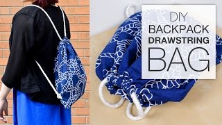 DIY Backpack Drawstring Bag Tutorial