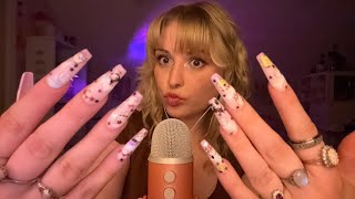 ASMR Long Nail on Nail Tapping + Mouth Sounds for 100% Tingles and Relaxation 🙂‍↕️✨🩷