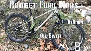 Budget Fork Reassembly and Mods: Adjust Travel \u0026 Oil Bath