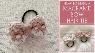 How To Make A Macrame Bow Hair Tie | Ribbon Macrame Tutorial