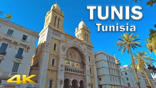 Tunis Centre Walking Tour - Tunisia【4K HD - 60fps】🇹🇳