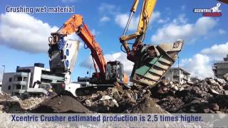 COMPARISON XCENTRIC CRUSHER with another crusher bucket, wet material