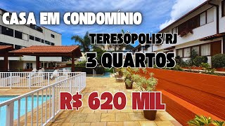 Casa à venda com 3 quartos, em condomínio no bairro do Alto, R$ 620.000,00. Teresópolis/RJ