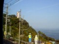 東海道　113系の車窓風景　2004　真鶴駅→根府川駅④　ミカン山と相模湾を見ながら　寒の目山ﾄﾝﾈﾙに入る　2004 11 25