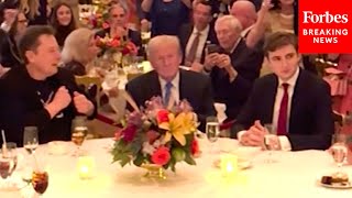 VIRAL MOMENT: Elon Musk Dances To YMCA At Mar-A-Lago Thanksgiving Next To Pres.-Elect \u0026 Barron Trump