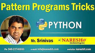 #3 Pattern Programs Tricks in Python | Python Tutorial | by Mr. Srinivas