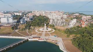 Cheboksary, Russia. Mother is the patroness. Cheboksary bay, Aerial View