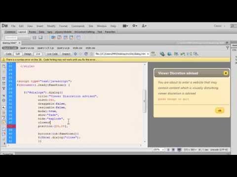 JQuery UI -dialog widget explained in detail JQuery UI -dialog widget explained in detail