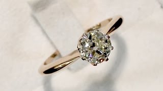 1.04 ct Diamond and 10 ct Rose Gold Solitaire Ring - Antique Circa 1900 - A6467