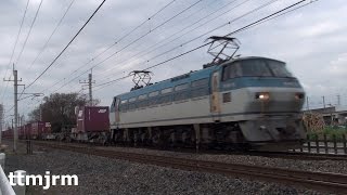 EF66形貨物列車 宇都宮線通過/JR Freight Class EF66 + Container cars/2016.03.021