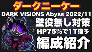 【FFBE】ダークビジョンズアビス！ダークニーケーのギミック対策！前回の闇パーティーを流用！