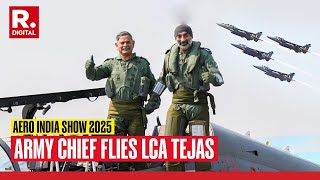 Air Chief Marshal \u0026 Army Chief Kick Off Aero India 2025 with LCA Tejas Flight