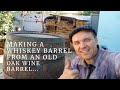 A whiskey barrel made from an old wine barrel DIY | How to make a wooden barrel with your own hands