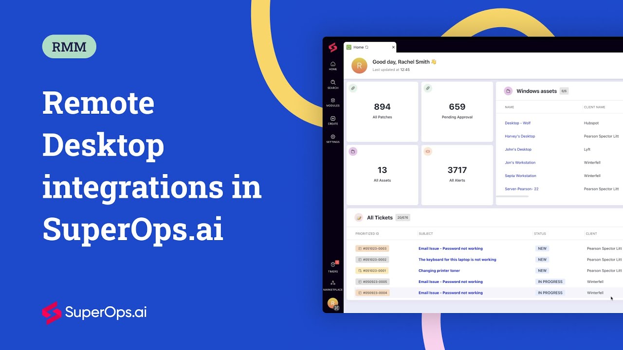 Remote Desktop Integrations In Superops Ai Youtube