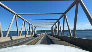 4K Driving from the Mt Walker Viewpoint Turnoff to the Hood Canal Bridge, Washington