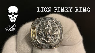 Silver Lion Pinky Ring