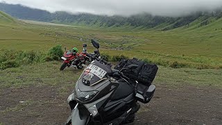 Camping on Teletubis Hill Bromo - With Yamaha Nmax 155 - East Java - ASMR