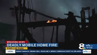 1 dead, 2 homes damaged after camper catches fire in Pinellas Park
