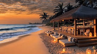 Oceanfront Bar Serenity 🌴 Gentle Waves at Sunset  Resort Vibes ASMR for Healing and Relaxation