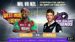 West Indies legends Vs New Zealand Legends Highlights Today Match