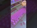 kiiboom phantom 64 pink crystal keyboard with lcd screen 💖