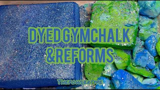 THEPOWDERTYPE_||Blue\u0026Green Dyed Gymchalk w. Reform Slabs || Oddly Satisfying|| ASMR