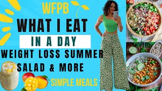 What I eat in a day for fat loss |Instant pot chana masala| Summer salad| Mango Oats #vegan #wfpb