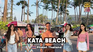 4K 🇹🇭 Kata Beach 2025 Big Changes \u0026 High Season Day and Night Vibes in Phuket, Thailand