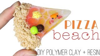 How to DIY Pizza Themed Beach w/ Marine Animals Polymer Clay/Resin Tutorial