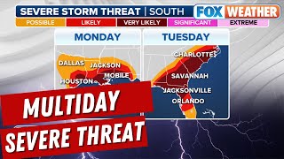 Severe Storms Target South Bringing Multiday Threat Of Strong Tornadoes, Damaging Winds, Flooding
