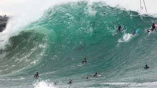Surfers charge HEAVY backwash waves and High Tide Mutants! NIGHTMARE WIPEOUTS!