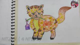 CAT DRAWING | CAT COLOURING | CAT SHADING | ANIMAL DRAWING | KIDS ART