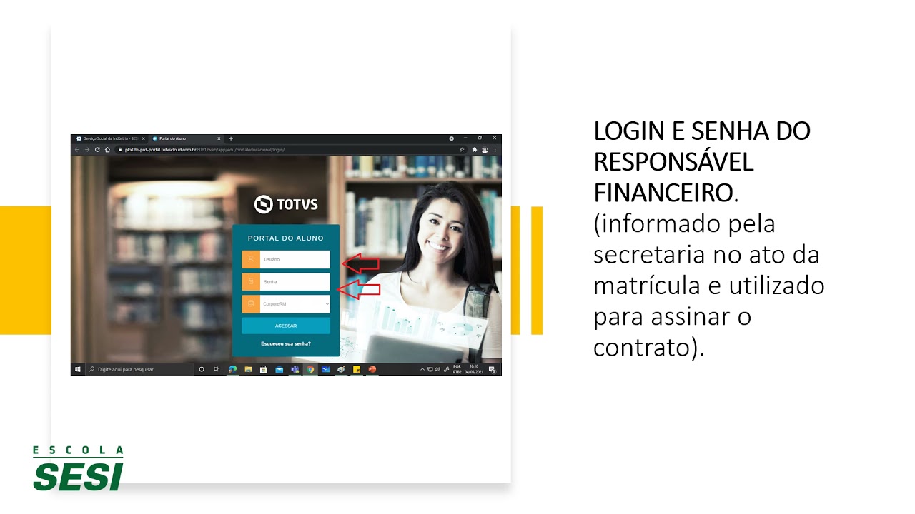 ACESSANDO O PORTAL DO ALUNO DA ESCOLA SESI. - YouTube