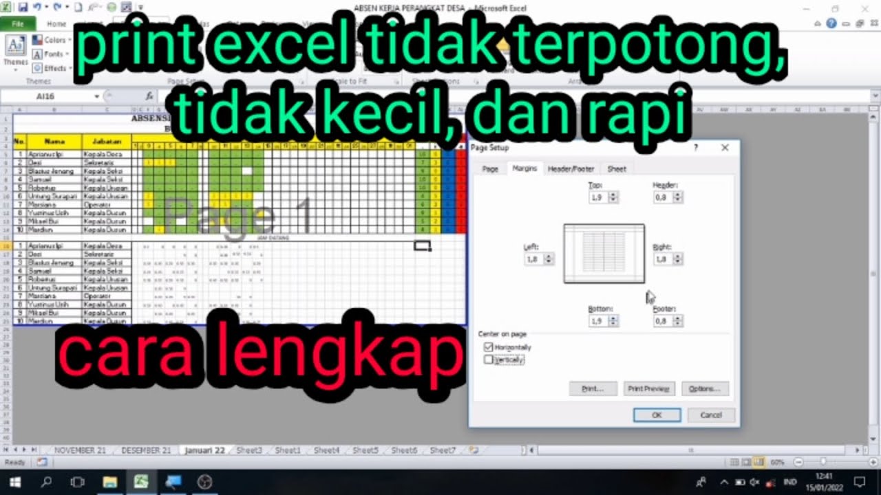 Lengkap Cara Print Excel Tidak Terpotong, Tidak Kecil Dan Terlihat Rapi ...