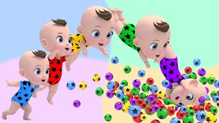 Color Balls & Sing a Long Finger Family & Ten In The Bed Nursery Rhymes & Kids Songs | Kindergarten