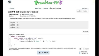 Java Practice It || 2.21 Count2 || for loop